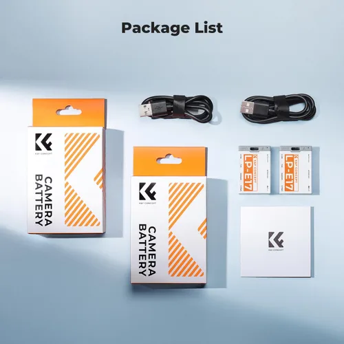Miniatura 7 de K&F CONCEPT Paquete de 2 baterías LP-E17, USB-C R50 compatibles con Canon EOS R100 R50 RP R8 R10, Powershot V1, Rebel T8i T7i T6i T6s SL2 SL3 EOS