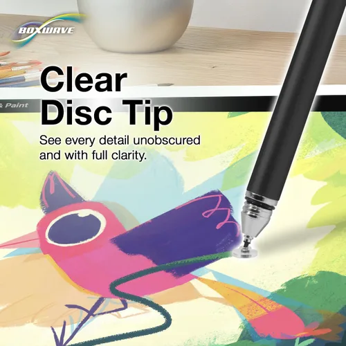 Miniatura 5 de BoxWave Lápiz óptico compatible con Lenovo Chromebook Duet, lápiz capacitivo FineTouch, lápiz capacitivo súper preciso, color negro azabache