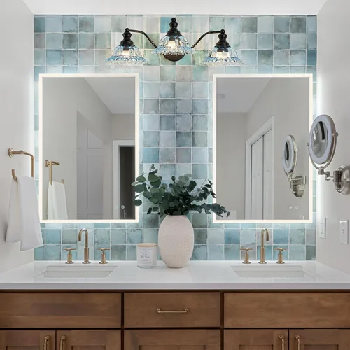 Miniatura 5 de XIEDUN Luz de Tocador de 3 Luces Azul y Negra Accesorio de Iluminación de Baño Negro y azul