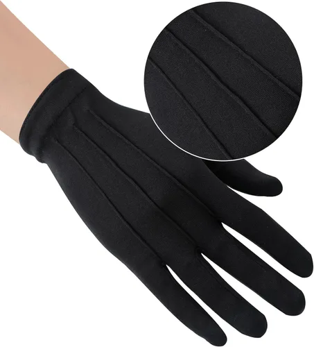 Miniatura 6 de SATINIOR Usher Pallbearer Parade - 6 pares de guantes de nailon para hombre, guantes de disfraz para funerarios, suministros formales de fiesta