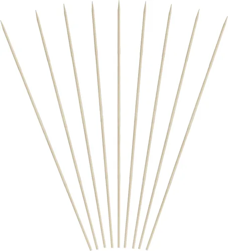Miniatura 3 de KingSeal - 1600 pinchos de madera de bambú natural para parrilla, 10 pulgadas x 0.118 in de diámetro, para shish keabs, barbacoa y arreglos