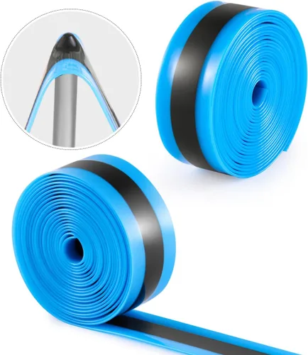 Miniatura 3 de Julai Revestimiento de neumáticos para bicicleta de carretera, protector plano de tubo de bicicleta compatible con 700C 27" Azul+Negro (2 piezas)