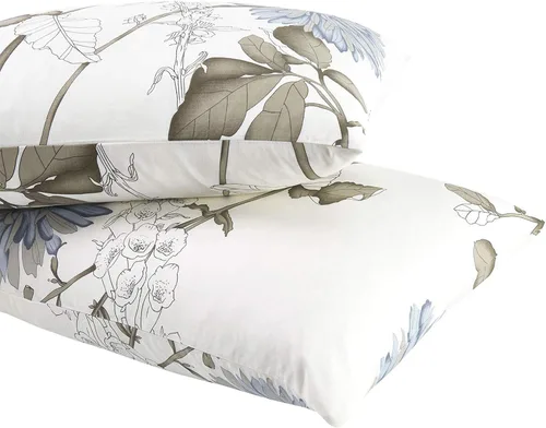 Miniatura 3 de Wake In Cloud - Fundas de almohada florales, 100% tela de algodón, estilo vintage floral shabby chic de granja botánica, juego de 2 fundas