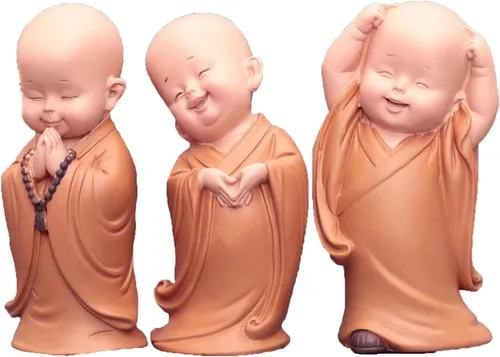 Miniatura 25 de Estatuilla de monje para decoración del hogar, estatua de Buda, figura de monje zen, lindo adorno de resina, mobiliario decorativo, arte chino