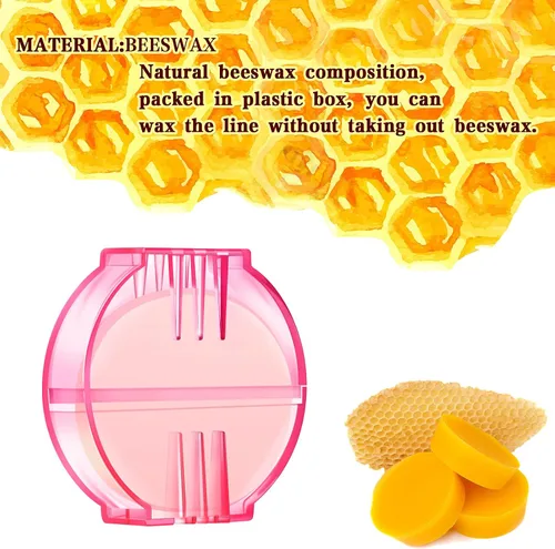Miniatura 2 de Acondicionadores de hilo de cera de abejas para coser, cera de abejas, fortalecimiento de cera de abejas, soportes redondos, acondicionadores rojos