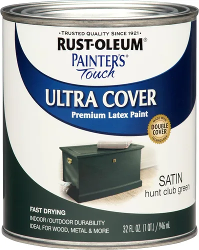 Miniatura 47 de Rust-Oleum Brush On Paint 224430T Painter's Touch - Pintura de látex, cuarto de galón, imprimación blanca plana acrílica, 32 onzas líquidas