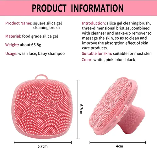 Miniatura 2 de Cepillo facial de silicona para mujeres, cepillo de limpieza facial de silicona, cepillo de lavado facial manual, impermeable, limpieza para el Rosa