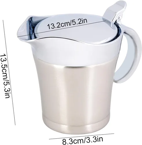 Miniatura 6 de Salsa de 15.2 fl oz, olla de salsa, acero inoxidable 304 con aislamiento térmico de doble pared, recipiente para servir bebidas, olla de cocina