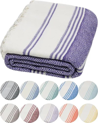 Miniatura 18 de DEMMEX Organic Diamond - Toalla turca de baño y playa 100% algodón turco certificado Oeko-TEX, ultra suave, de secado rápido, ligera, toalla