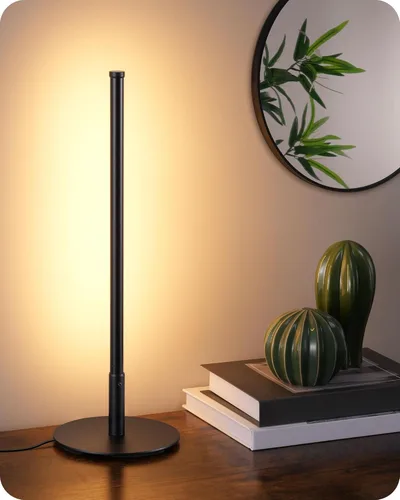 EDISHINE Lámpara de Mesa LED Mejorada, Lámpara de Cabecera Regulable sin Escalones con 3 Temperaturas de Color, Lámpara de Mesita de Noche Moderna,