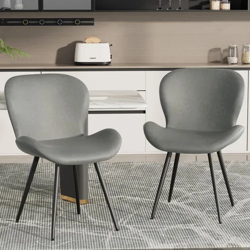 Miniatura 12 de Nalupatio Juego de 2 sillas de comedor, modernas sillas de comedor con respaldo cómodo, sillas de cocina tapizadas gruesas, 19 pulgadas de altura