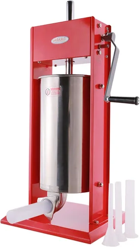 Miniatura 7 de Hakka - Embutidor de salchichas de 11 libras/5 L, dos velocidades de llenado de acero pintado en aerosol vertical 7-11 libras
