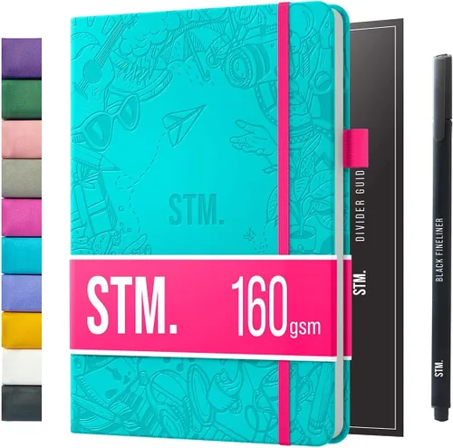 Miniatura 22 de Cuaderno de diario con puntos y cuadrícula A5 Cuadernos diarios en blanco para escritura personal, trabajo, mujeres Papel grueso de 120gsm, tapa