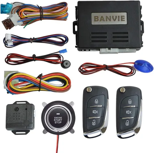 ① Sistema de alarma de seguridad de entrada sin llave para automóvil + ② Arrancador remoto del motor + ③ Botón de encendido para iniciar y detener