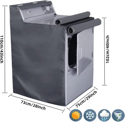 Miniatura 5 de Ericlin Paquete de 2 fundas para lavadora y secadora, cubierta para lavadora de carga superior, cubierta protectora para secadora de lavandería, a