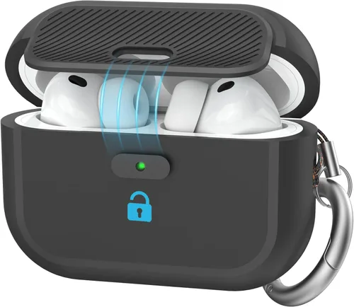 Miniatura 17 de TRONWIN Funda para AirPods Pro 2, [con bloqueo] Funda para AirPods Pro de una pieza (2ª/1ª generación), funda protectora completa de silicona suave