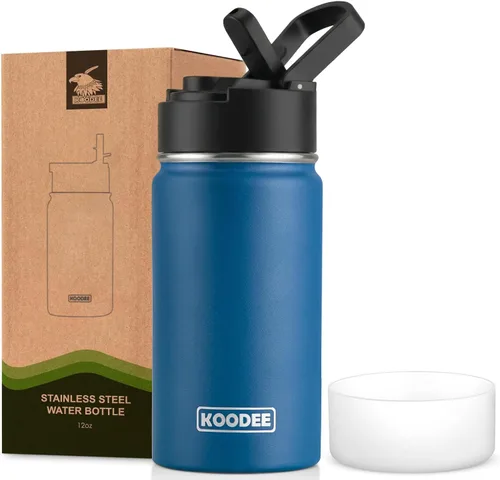 Miniatura 152 de koodee Insulated Water Bottle, 32 oz Stainless Steel Double Wall Vacuum Wide Mouth Sport Bottle with Leakproof Spout Lid (Navy)