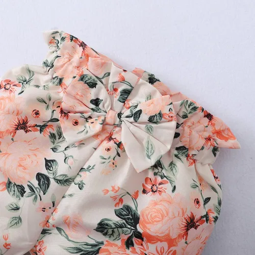 Miniatura 7 de Conjunto de ropa para bebé recién nacido, mameluco con pantalón floral, ropa de algodón para niñas