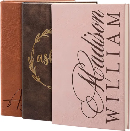 Miniatura 12 de Personal Leather Journal Notebooks 12 Design, 9 Color - Teal Journal for Women, Men - Custom Notebook to Write in - Diary for Girls, Women