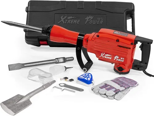 Miniatura 9 de XtremepowerUS - Martillo neumático de demolición pesado 2200 vatios, rompedor de hormigón, con estuche, guantes