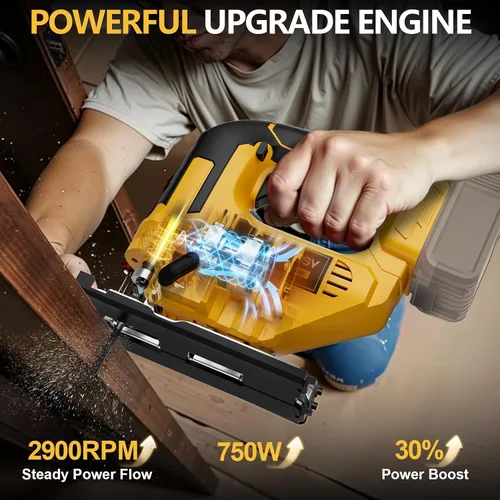 Miniatura 4 de Sierra caladora compatible con batería Dewalt de 20V Max, herramienta de sierra caladora inalámbrica sin escobillas NATBEESY, luz de trabajo LED