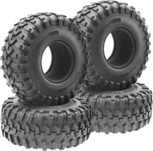 Miniatura 3 de Paquete de 4 neumáticos de goma Vgoohobby de 2.2 pulgadas, neumáticos RC de 2.2 pulgadas de diámetro exterior con espuma compatibles con Axial SCX10