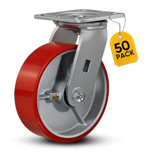 Miniatura 26 de Ruedas industriales de 4 x 2 pulgadas, ruedas resistentes, ruedas de poliuretano, capacidad de hasta 3200 libras. Uso para camión de plataforma