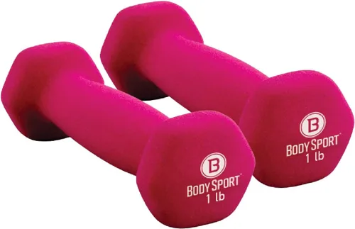 Body Sport Neoprene Dumbbell Weight - Latex-Free, Strength Training Equipment for Home Fitness & Gym Workouts