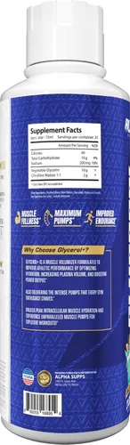 Miniatura 5 de Alpha Supps Fórmula de bomba líquida de glicerol+ - Suplemento líquido de glicerol y citrulina de alto rendimiento para bombas musculares mejoradas