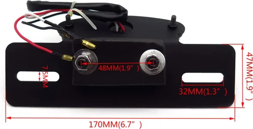 Miniatura 2 de Cateye - Luz trasera para placa de matrícula de aleación grande Cafe Racer Bobber motocicleta