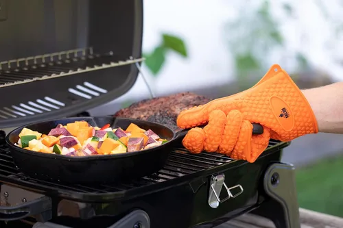 Miniatura 2 de Juego de accesorios para parrilla de barbacoa con garras de carne - 2 guantes de silicona, garras para cerdo tirado, termómetro de barbacoa
