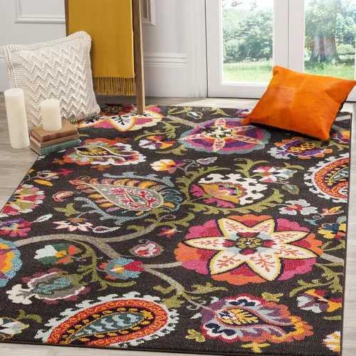 Miniatura 8 de SAFAVIEH Colección Monaco - Alfombra para pasillo, 2.2 x 6 pies, color marfil y multicolor, diseño floral bohemio, no desprende pelusa y de fácil