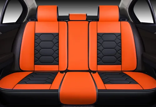 Miniatura 6 de OASIS AUTO Juego completo de fundas de asiento de automóvil, fundas de asiento impermeables de piel sintética para automóviles, ajuste universal