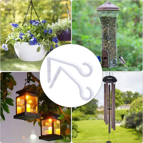 Miniatura 54 de QIEGL Soporte colgante para plantas de 6 pulgadas, gancho de metal para plantas, gancho de pastor decorativo para colgar linternas, comedero