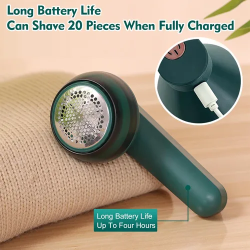 Miniatura 4 de Removedor de pelusa eléctrico recargable, afeitadoras de tela portátiles para ropa, removedor de pelusa con 3 cuchillas de repuesto, elimina