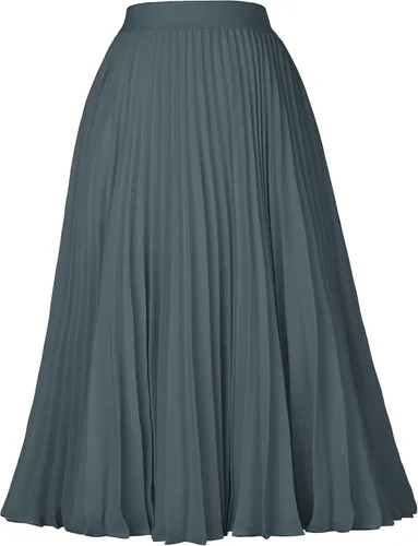 Miniatura 128 de GRACE KARIN - Falda plisada de gasa para mujer, con cintura alta y elástica, vuelo, corte acampanado y longitud por debajo de la rodilla