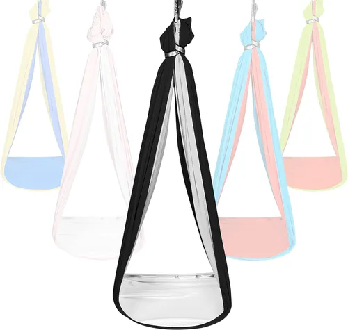 Columpio sensorial para niños con colores reversibles – Kit para colgar en el techo de interior/exterior para árbol incluido, ideal para autismo,