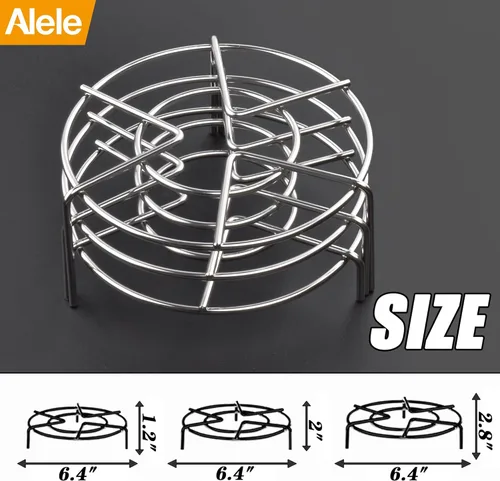Miniatura 7 de Estante de vapor Trivet de acero inoxidable Estante de vapor olla a presión eléctrica Soporte de estante de vapor de 6 pulgadas de diámetro, paquete