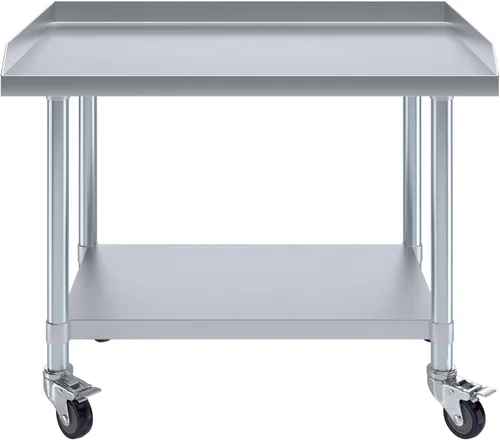 Miniatura 2 de AmGood Soporte de Equipo de Acero Inoxidable con Estante Inferior + Ruedas, Servicio Pesado, Grado Comercial, Certificado NSF