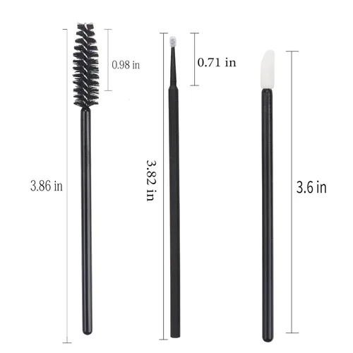 Miniatura 2 de Kit de suministros para extensión de pestañas de 300 piezas, cepillos desechables para pestañas, micro hisopos, varitas para máscara, cepillos