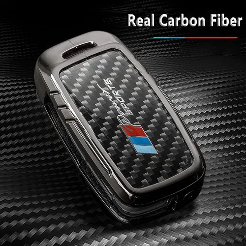 Miniatura 82 de Funda para llavero BMW con llavero, fibra de carbono real, protección de aleación de zinc, compatible con BMW 1 3 4 5 6 7 Series X1 X3 X4 M5 M6 GT3