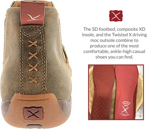 Miniatura 5 de Twisted X Zapatos de conducción Cellstretch Double Gore Moc Toe para hombre - Mxcg001