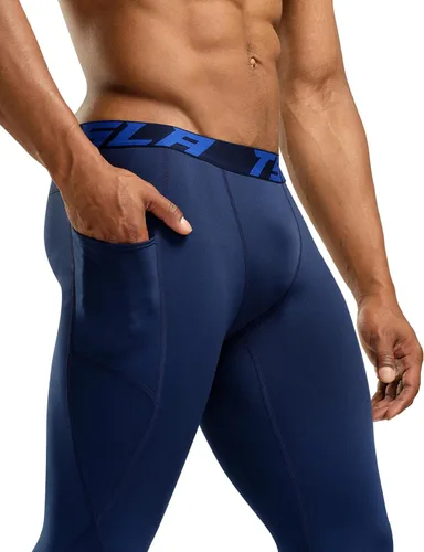 Miniatura 3 de TSLA - Paquete de 1 o 2 pantalones térmicos de compresión para hombre, leggings deportivos y mallas para correr, pantalones para usar como primera