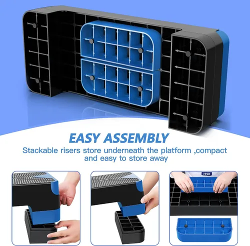 Miniatura 5 de GYMMAGE Escalón de ejercicio aeróbico, escalón aeróbico ajustable para ejercicio, plataforma de entrenamiento para escalonar, plataforma de pasos