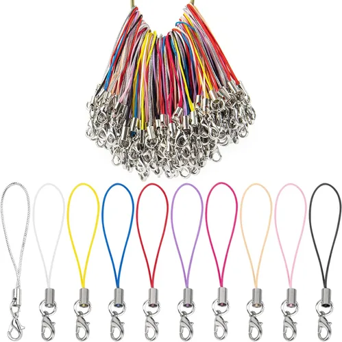 AUEAR, Paquete de 200 cordones con cierre de langosta de colores mixtos para dije de teléfono celular (estilo B, paquete)