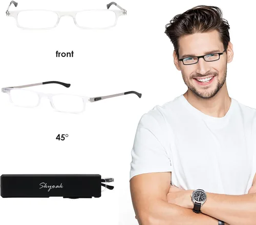 Miniatura 4 de Gafas de lectura plegables ultradelgadas y ultraligeras para mujeres y hombres TR90 con bloqueo de luz azul anti UV/fatiga ocular, plegables