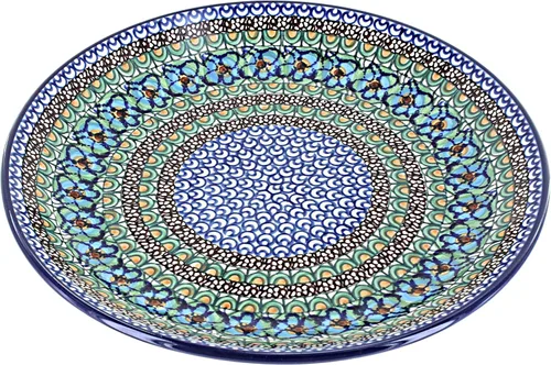 Miniatura 27 de Cerámica pulida de rosa azul – Plato de cena Athena marrón – 10.5 pulgadas de diámetro – Ideal para comidas diarias, comidas informales o como