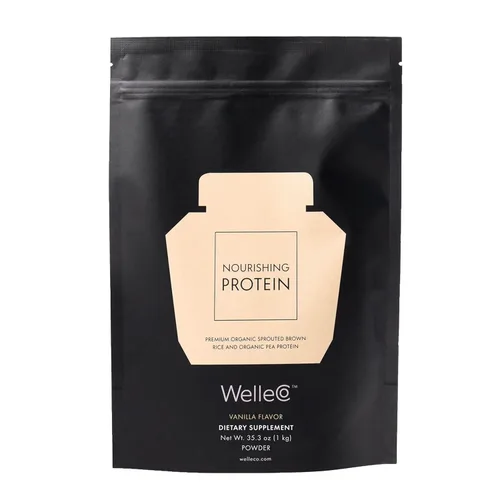 Miniatura 10 de WelleCo Proteína de chocolate en polvo a base de plantas, mezcla de arroz integral orgánico y guisantes, 0.56 oz de proteína por porción, suplemento