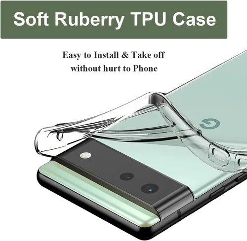 Miniatura 4 de Unov Funda para Pixel 6a, transparente con diseño, ajuste delgado, buen agarre, funda de teléfono en relieve, cubierta protectora a prueba