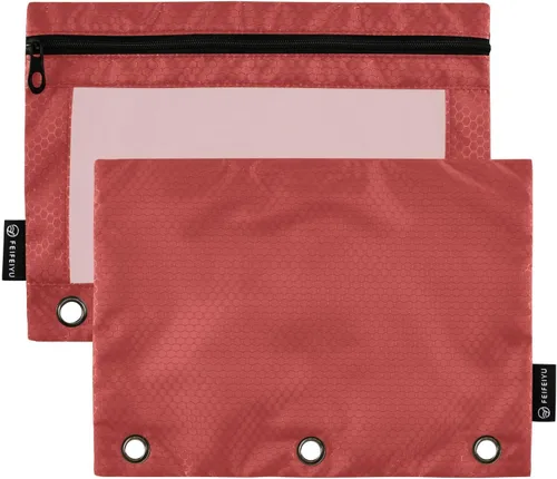 Miniatura 33 de Gredecor Estuche para lápices con 3 anillos con cremallera negra, paquete de 2 unidades, organizador de carpetas transparentes para ventana escolar